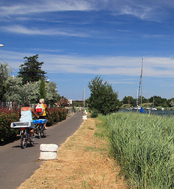 Piste cyclable aux alentours du camping 4 étoiles à Agde le Neptune