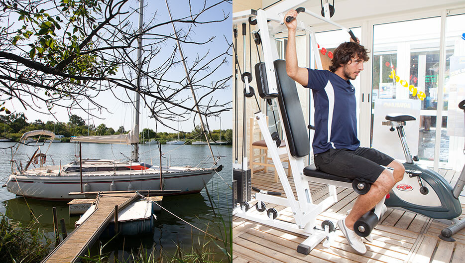 Fitnesszaal en ponton van camping le Neptune in Le Grau d'Agde