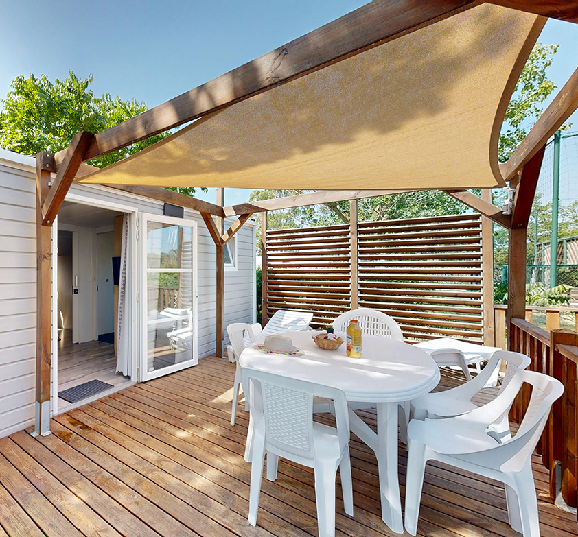 Der 4-Sterne-Campingplatz Le Neptune in Agde bietet 3 Arten von Mobilheimen zur Miete an