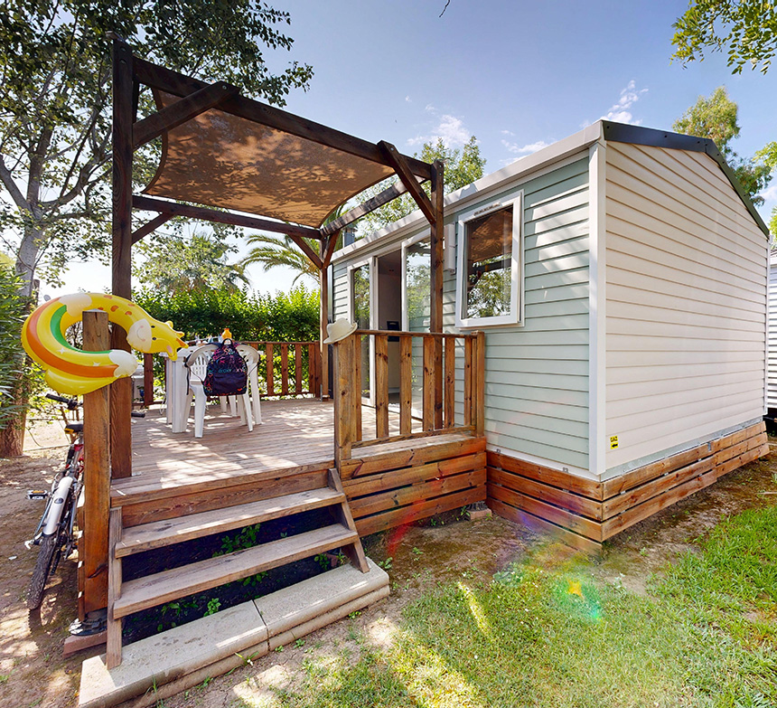 Vermietung von Komfort-Mobilheimen mit 20 m² für 2 Personen auf dem 4-Sterne-Campingplatz Le Neptune in Agde im Departement Hérault