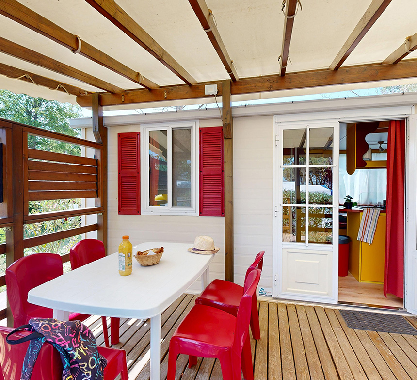 Vermietung von Komfort-Mobilheimen mit 25 m² für 5 Personen auf dem 4-Sterne-Campingplatz Le Neptune in Agde im Departement Hérault