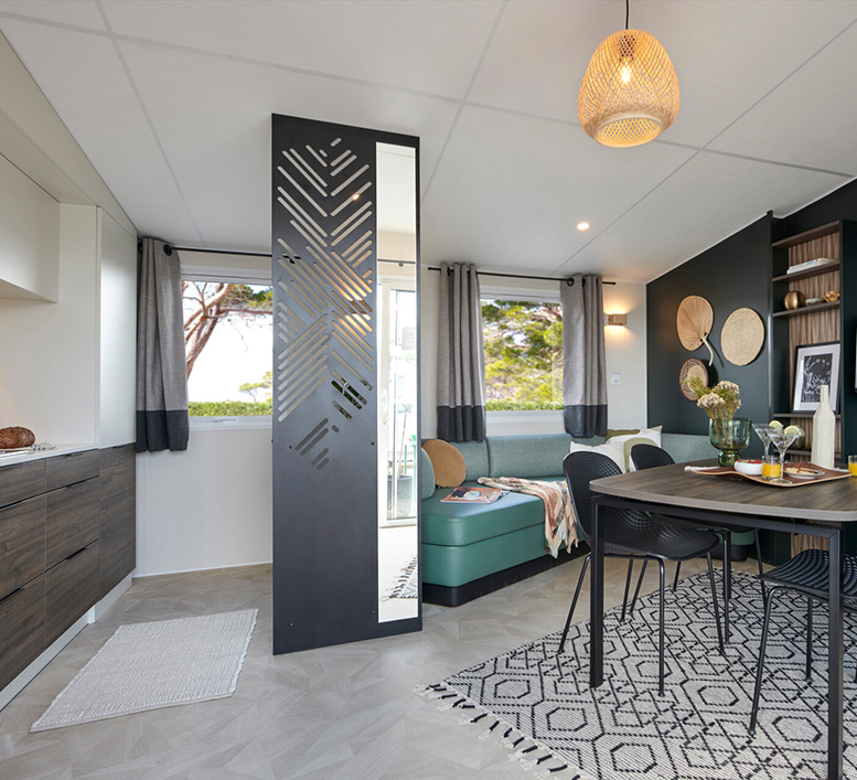 Vermietung Mobilheim Premium 36 m² – 4 Personen auf dem 4-Sterne-Campingplatz Le Neptune in Agde im Departement Hérault